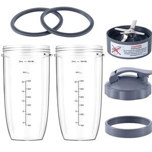 7 Pieces nutribullet Blender Cups & Blade Replacement Set